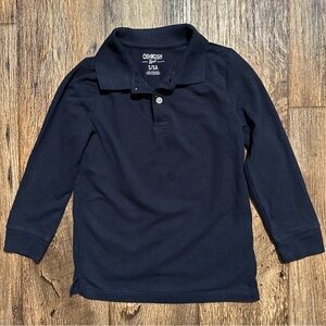 OshKosh B’gosh Boys Navy Blue Long Sleeve Polo Size 5